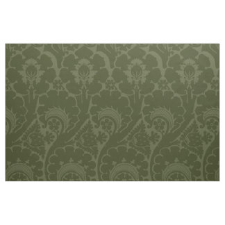 Tela Renalicimiento Floral Verde Oliva