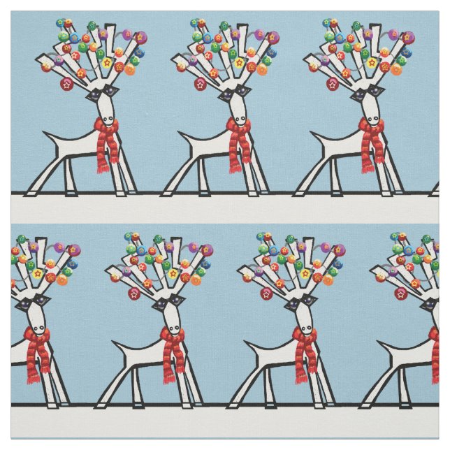 Tela Reno con luces de Navidad (Retal)