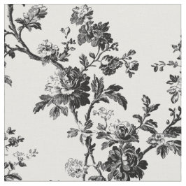 Tela Repetición de toile floral negro