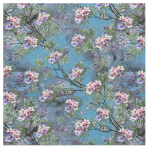 Tela Repetir los florecimiento de Jacaranda en morado, 