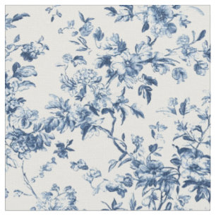 Tela Repetir Rama Floral Azul Toile