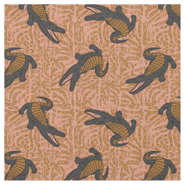 Tela reptil caimán óxido  (De cerca)