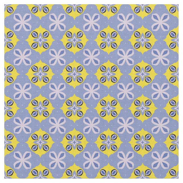 Tela Resumen amarillo y azul claro (De cerca)
