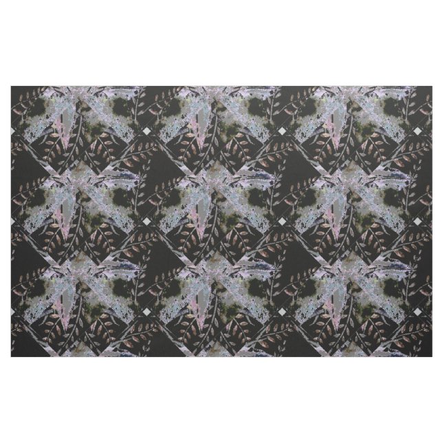 Tela Resumen botánico (negro) ("Cuarto gordo" (fat quarter))