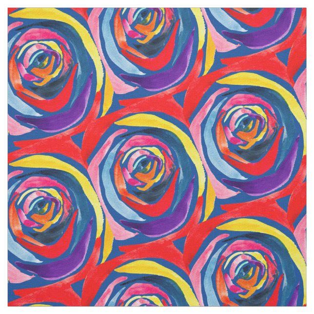 Tela Resumen de arte pop de flores rosas (Retal)
