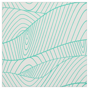 Tela Resumen de color verde claro Modern Wavy Swirls