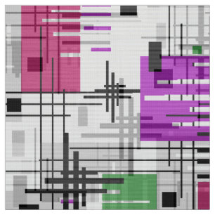 Tela Resumen de formas geométricas modernas rayadas de 