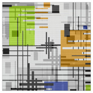 Tela Resumen de formas geométricas modernas rayadas de 