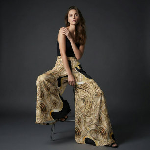 Tela Resumen de Glam Lujoso y Metálico Negro y Oro