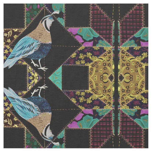 Tela Resumen de King Quail Quilt (De cerca)