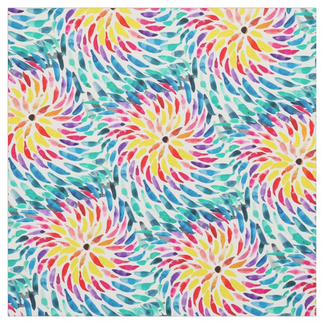 Tela Resumen de la acuarela del arco iris espiral (Retal)