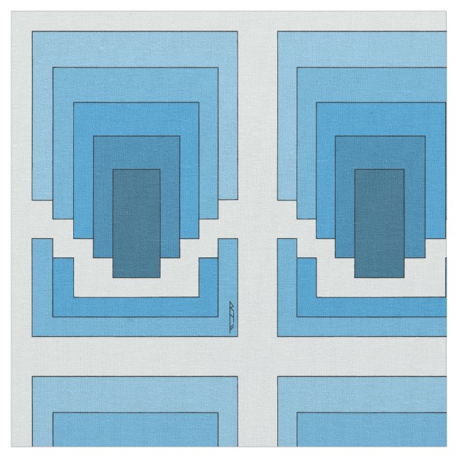 Tela Resumen de Rectángulo en Azul (De cerca)