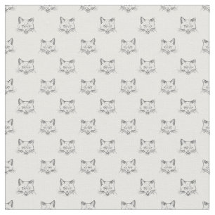 Tela Resumen del esbozo del retrato del gato Diseño bla
