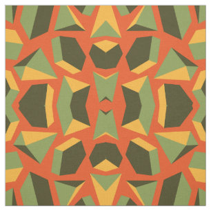 Tela Resumen Geométrico 3D Naranja Verde Moderno