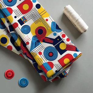 Tela Resumen geométrico retro Pat#10 Red ID1067