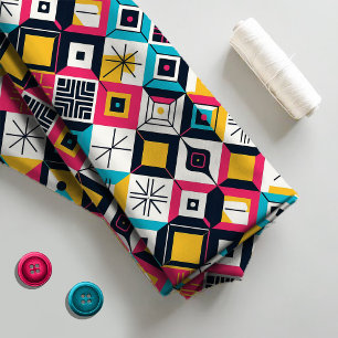 Tela Resumen geométrico retro Pat#12 ID1067 multicolor