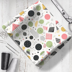 Tela Resumen geométrico retro Pat#2 Sage Pink ID1067