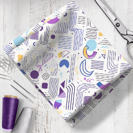 Tela Resumen geométrico retro Pat#4 Purple Blue ID1067