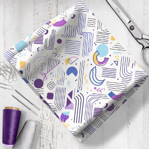 Tela Resumen geométrico retro Pat#4 Purple Blue ID1067