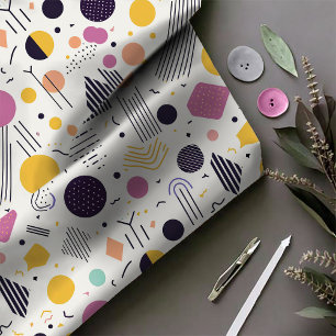 Tela Resumen geométrico retro Pat#8 Magenta ID1067