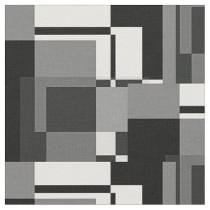 Tela Resumen gris de estilo mondrino Moda geométrica mo