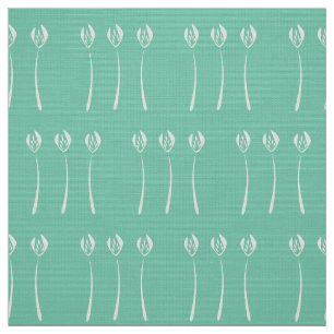 Tela Resumen Mint Art Deco Tulip Floral Patrón