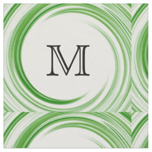 Tela Resumen Monograma de Swirl Verde #3