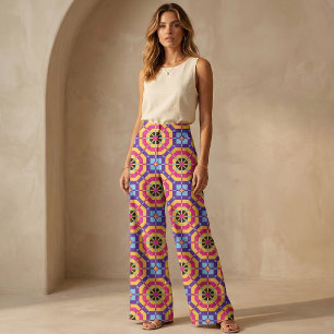 Tela Resumen Patrón geométrico Kaleidoscopio colorido