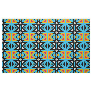 Tela Resumen Patrón geométrico tribal colorido mosaico