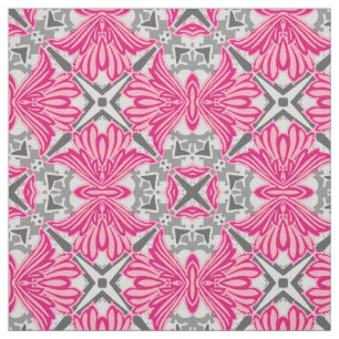 Tela Resumen Pétalos de flor Fuchsia Rosa y Gris