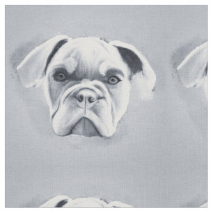 Tela Resumen Retrato de Bulldog Pintado Blanco Negro