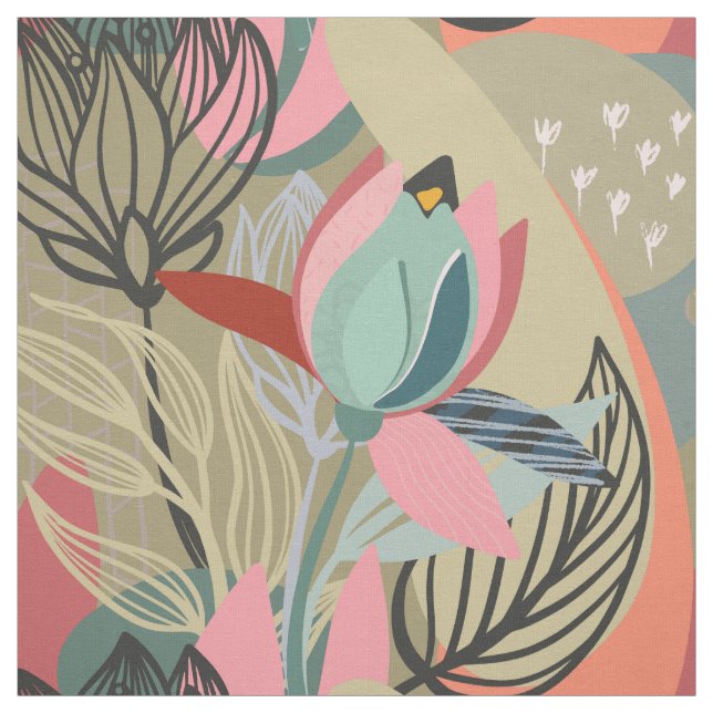 Tela Resumen Rosa salvaje (Retal)