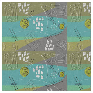 Tela Resumen verde moderno de mediados del siglo