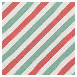 Tela Retro Candy Cane Navidades Strips Red Green