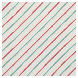 Tela Retro Candy Cane Navidades Strips Red Green