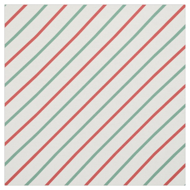 Tela Retro Candy Cane Navidades Strips Red Green (Retal)