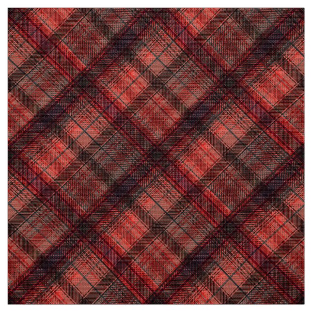 Tela Retro clásico rojo escocés de plaid (Retal)