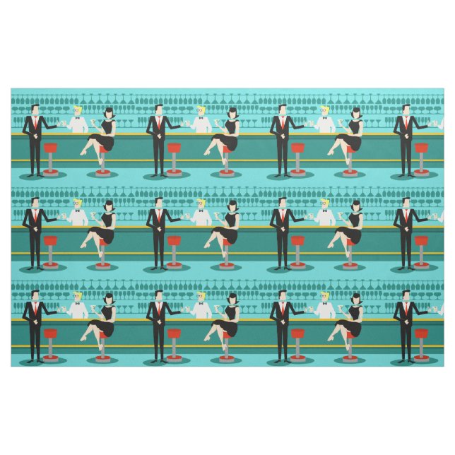 Tela Retro Cocktail Lounge Fabric ("Cuarto gordo" (fat quarter))