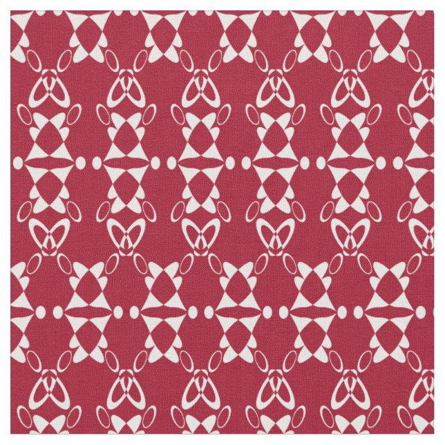 Tela Retro de patrón de ornamento geométrico rojo (De cerca)