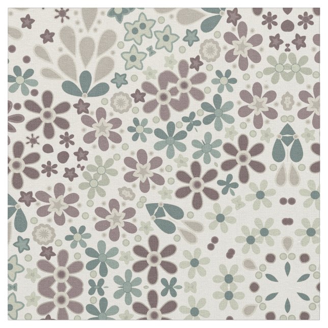 Tela Retro, floral (De cerca)