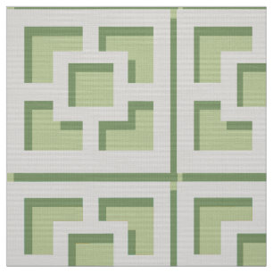 Tela Retro Green Trellis Fabric