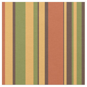 Tela Retro Mid-Century 50's 60s 70s Stripes Brown Naran