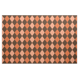 Tela Retro Naranja y Brown Autumn Argyle