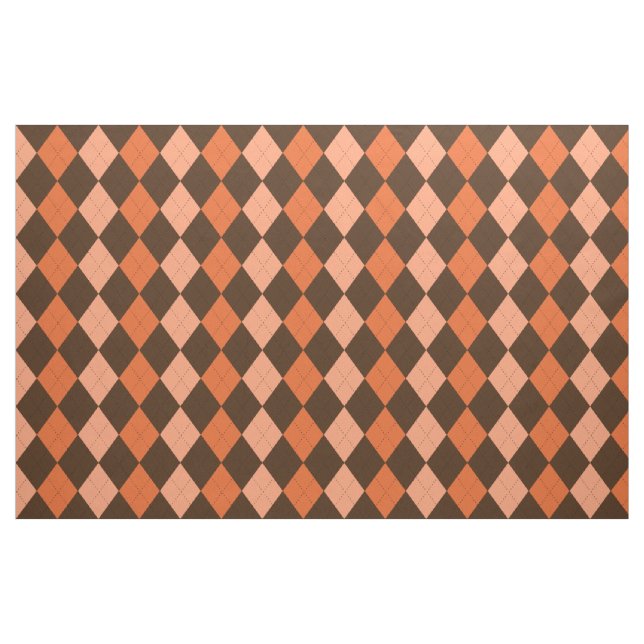 Tela Retro Naranja y Brown Autumn Argyle ("Cuarto gordo" (fat quarter))
