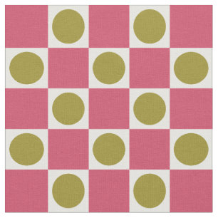 Tela Retro Rosa y Oliva Círculo Verificado