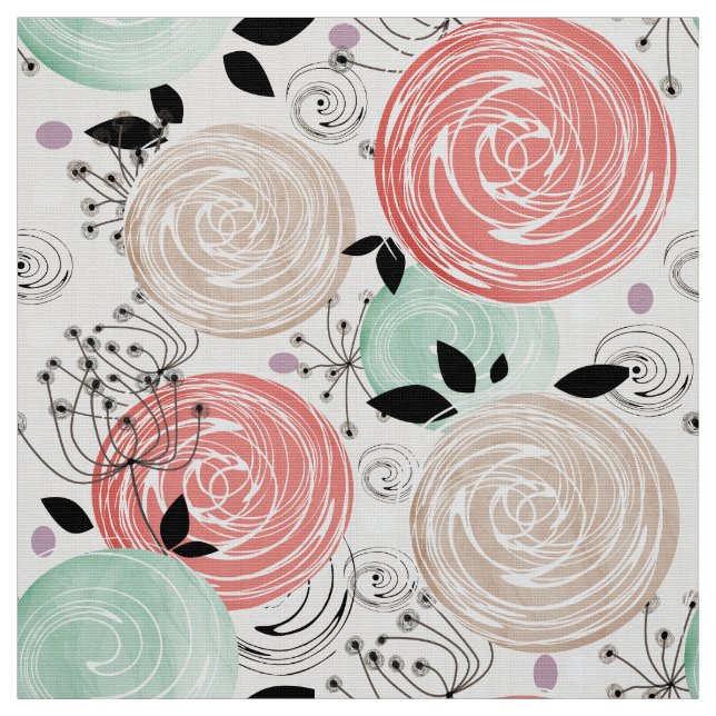 Tela Retro, rosas (Retal)