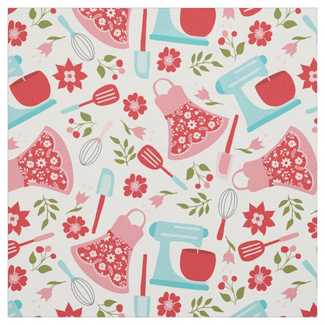 Tela Retro Shabby Chic Kitchen Fabric (Retal)