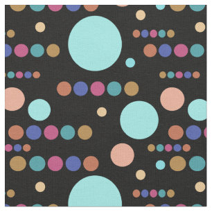 Tela Retro variados puntos de polka en negro
