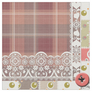 Tela Retro vintage plaid chequera boho