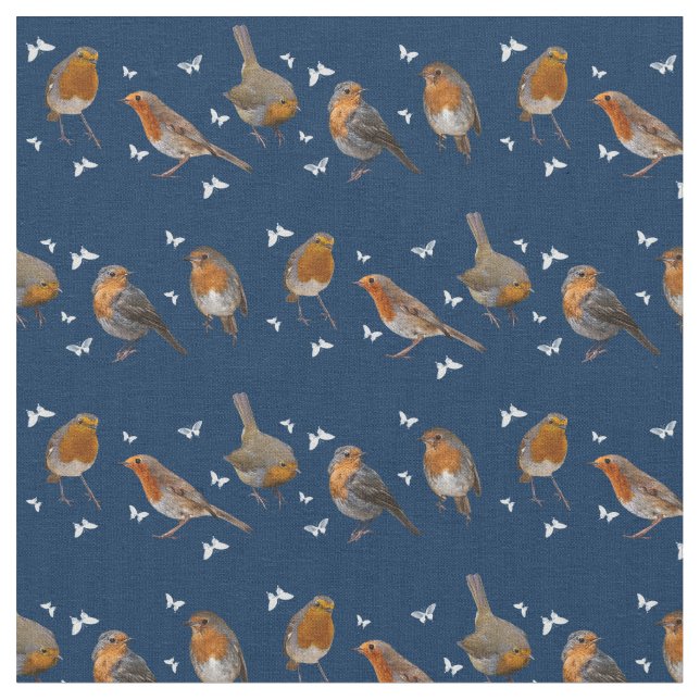 Tela Robin Fiesta Fabric (Armada) (De cerca)